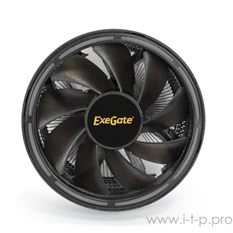 Кулер ExeGate EX286155RUS Dark Magic EE126A-RGB (Al black coating, LGA775/1150/1151/1155/1156/120 TDP 100W, Fan 120mm, 1800RPM, Hydro bearing, 4pin, 18db, 410г, черный, RGB, с термопастой, на защелках, Reta