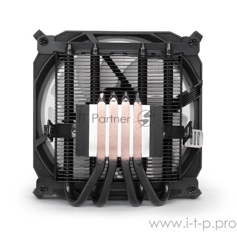 Кулер ExeGate EX286157RUS Dark Magic EE126R-PWM.RGB (Al black coating, LGA775/1150/1151/1155/1156/120 TDP 95W, Fan 120mm, PWM, 900-2000RPM, Hydro bearing, 4pin, 11-24db, 410г, черный, RGB подсветка, с термо