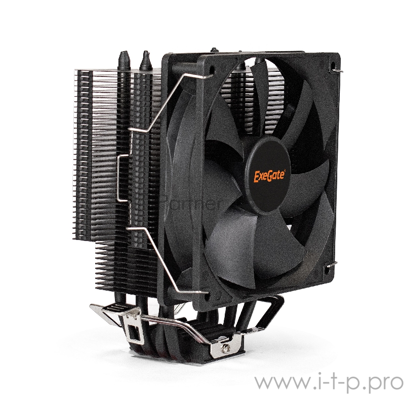 Кулер ExeGate EX286299RUS Dark Magic EXX400B-PWM (Al+Copper, черное покрытие, 4 тепл.трубки, LGA775/1150/1151/1155/1156/120 TDP 140W, Fan 120mm, PWM, 1200-2100RPM, Hydro bearing, 4pin, 11-24db, 595г, с терм