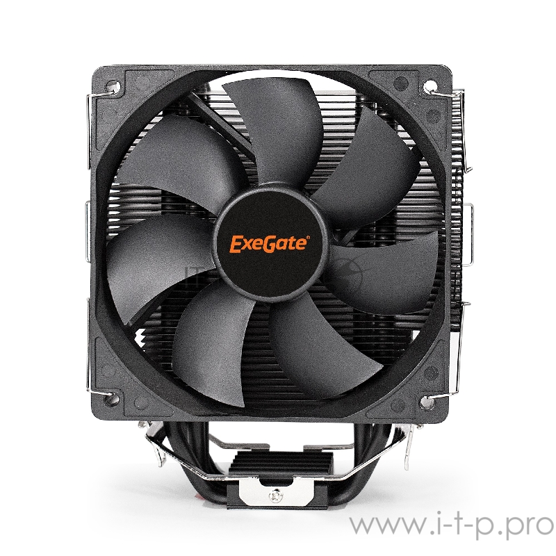 Кулер ExeGate EX286299RUS Dark Magic EXX400B-PWM (Al+Copper, черное покрытие, 4 тепл.трубки, LGA775/1150/1151/1155/1156/120 TDP 140W, Fan 120mm, PWM, 1200-2100RPM, Hydro bearing, 4pin, 11-24db, 595г, с терм