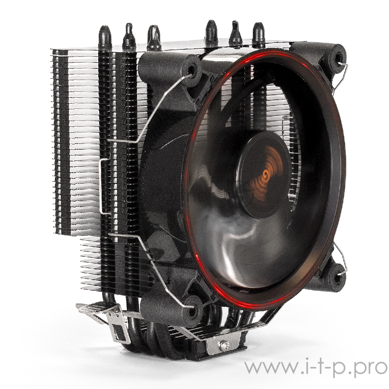 Кулер ExeGate EX286300RUS Dark Magic EXX400B-PWM.RGB (Al+Copper, черное покрытие, 4 тепл.трубки, LGA775/1150/1151/1155/1156/120 TDP 140W, Fan 120mm, PWM, 1200-2100RPM, Hydro bearing, 4pin, 11-24db, 595г, RG