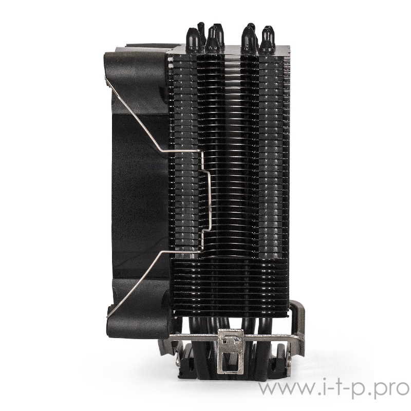 Кулер ExeGate EX286300RUS Dark Magic EXX400B-PWM.RGB (Al+Copper, черное покрытие, 4 тепл.трубки, LGA775/1150/1151/1155/1156/120 TDP 140W, Fan 120mm, PWM, 1200-2100RPM, Hydro bearing, 4pin, 11-24db, 595г, RG