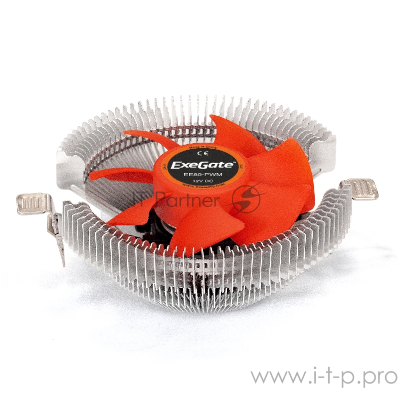 Кулер ExeGate EX286145RUS EE80-PWM (Al, LGA775/1150/1151/1155/1156/120 TDP 65W, Fan 80mm, PWM, 800-2400RPM, Hydro bearing, 4pin, 11-24db, 205г, с термопастой, на защелках, Retail color box)