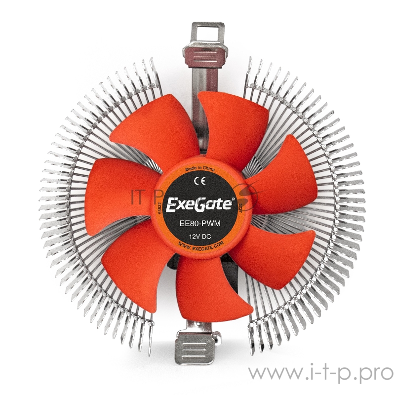 Кулер ExeGate EX286145RUS EE80-PWM (Al, LGA775/1150/1151/1155/1156/120 TDP 65W, Fan 80mm, PWM, 800-2400RPM, Hydro bearing, 4pin, 11-24db, 205г, с термопастой, на защелках, Retail color box)