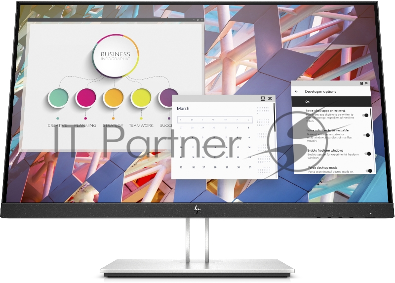 Монитор HP 23.8 E24 G4 серебристый/черный IPS LED 5ms 16:9 HDMI матовая 250cd 178гр/178гр 1920x1080 D-Sub DisplayPort FHD USB 5.7кг