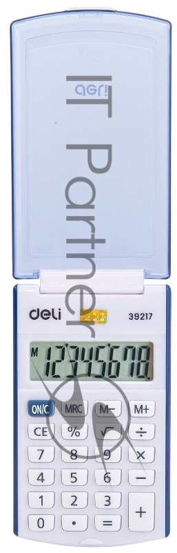 Калькулятор карманный Deli E39217/BLUE синий 8-разр.