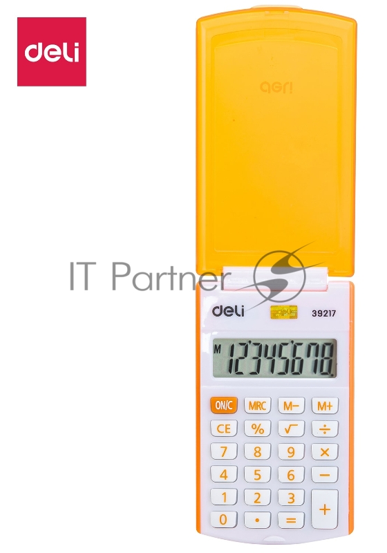 Калькулятор карманный Deli E39217/OR оранжевый 8-разр.