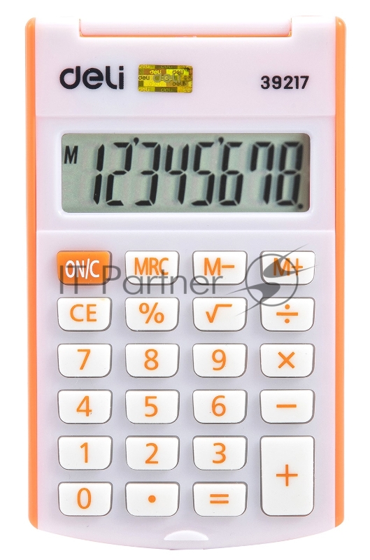 Калькулятор карманный Deli E39217/OR оранжевый 8-разр.