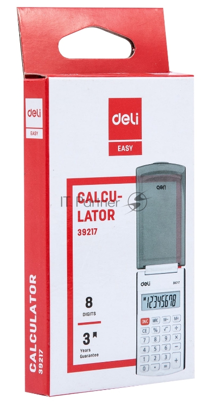 Калькулятор карманный Deli E39217/OR оранжевый 8-разр.