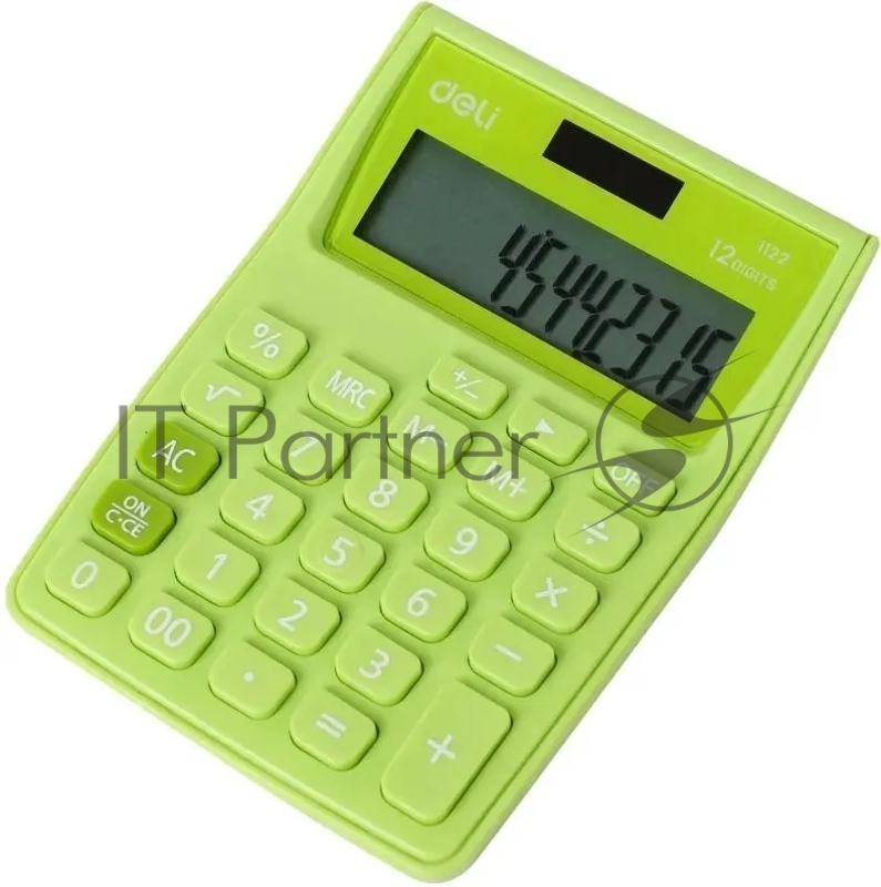 Калькулятор настольный Deli E1122/GRN зеленый 12-разр.