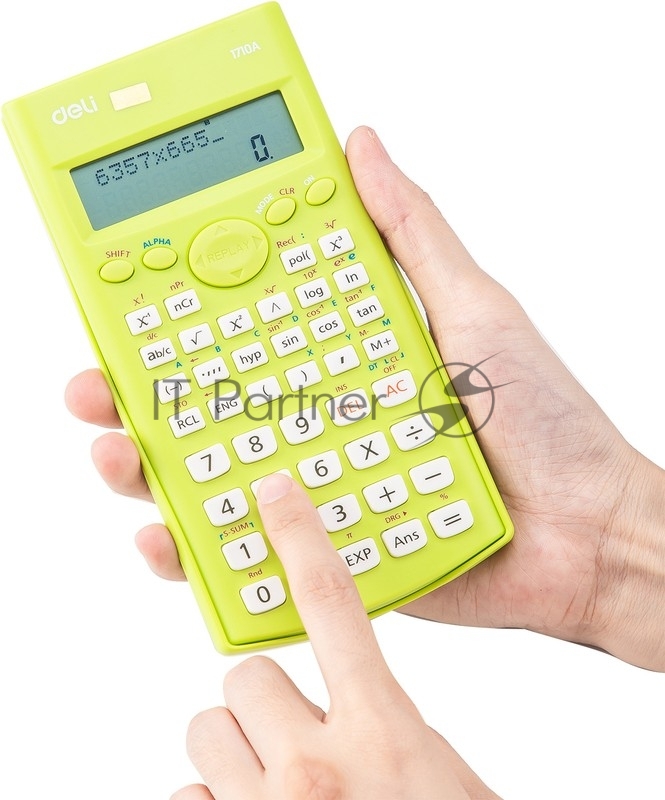 Калькулятор научный Deli E1710A/GRN зеленый 10+2-разр.