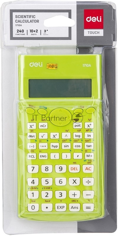 Калькулятор научный Deli E1710A/GRN зеленый 10+2-разр.