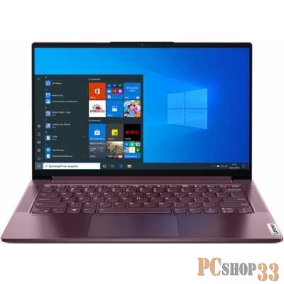 Ноутбук Lenovo Yoga Slim7 14IIL05 Core i7 1065G7/16Gb/SSD1000Gb/Intel Iris Plus graphics/14/IPS/FHD (1920x1080)/Windows 10/vinous/WiFi/BT/Cam