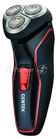 Бритва Centek CT-2171 (черн) ротор 3D, +ВЛАЖНОЕ БРИТЬЁ, 3 плав.головки, 2-ные лезвия, до 50 мин раб