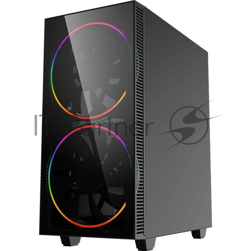 Корпус GameMax Black Hole MFG.A363-TB (ATX,Зак.стекл, USB 3.0, 2*200мм вент, без БП)