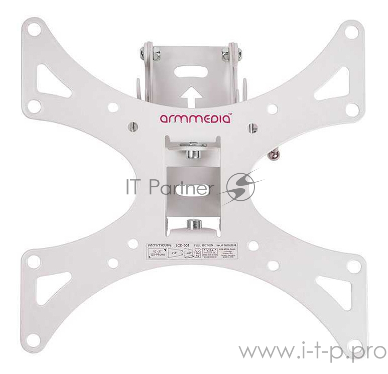 Кронштейн для телевизора Kromax LCD-301 белый 15-37 макс.30кг настенный поворот и наклон белый
