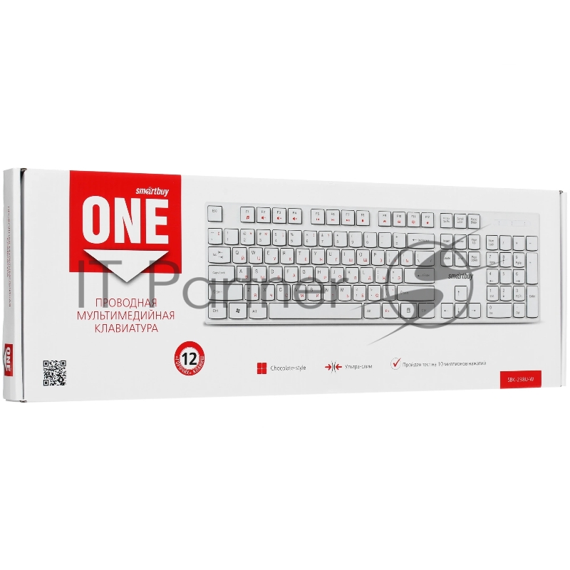 Клавиатура проводная мультимедийная Smartbuy ONE 238 USB белая (SBK-238U-W)/20