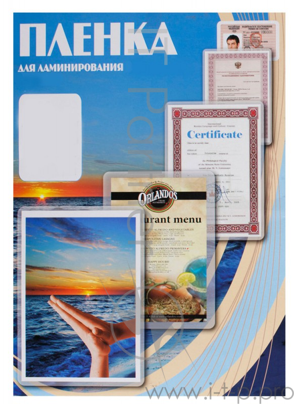 Пленка для ламинирования Office Kit, 250 мик, 100 шт., глянцевая 80х111 (PLP11212)
