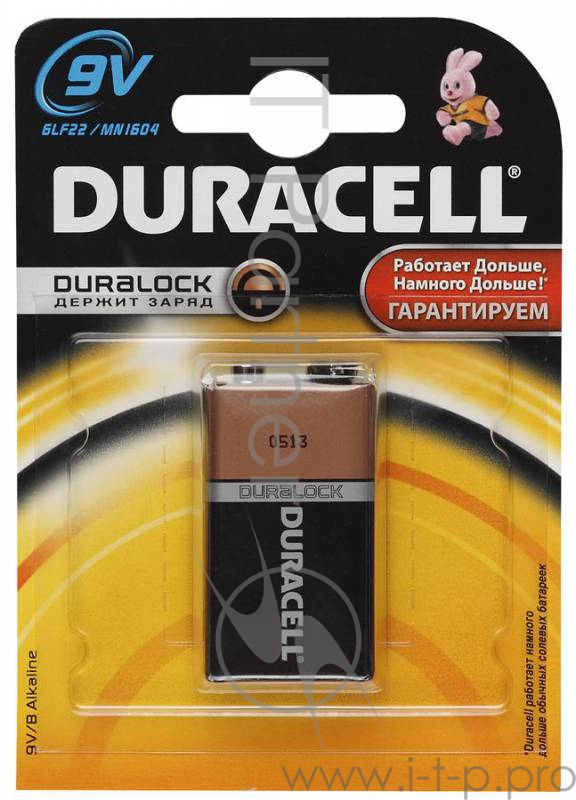 Батарея Duracell Basic 6LR61/6LF22/6LP3146 MN1604 9V (1шт)