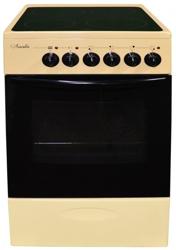 Плита Электрическая Лысьва EF4002MK00 кремовый стеклокерамика (без крышки)