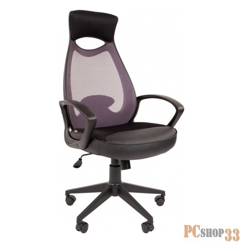 Офисное кресло Chairman 840 Россия черный пластик TW-04 серый