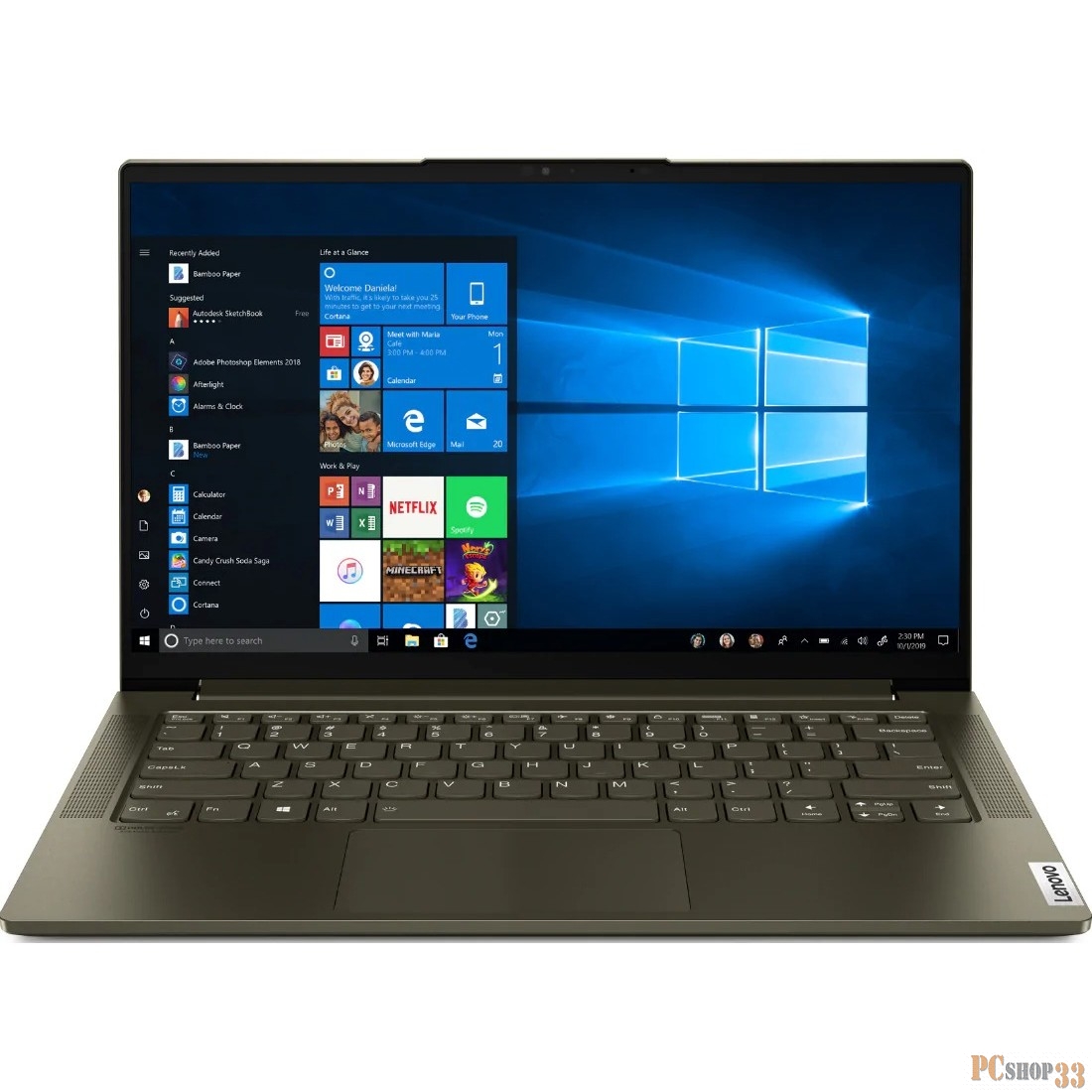 Ноутбук Lenovo Yoga Slim 7 14IIL05 14 FHD IPS 300N/ i7-1065G7/ 16Gb/ 512Gb SSD/ UMA/ Windows 10/ Dark Moss
