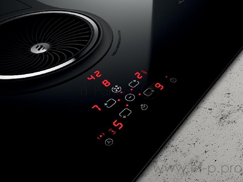 Индукционные варочные панели ELICA NIKOLA TESLA. Панель+вытяжка, стеклокерамика, индукционная, 83см, сенсорное управление , POT DETECTOR, BRIDGE ZONES, POWER LIMITATION , 900м3, фил