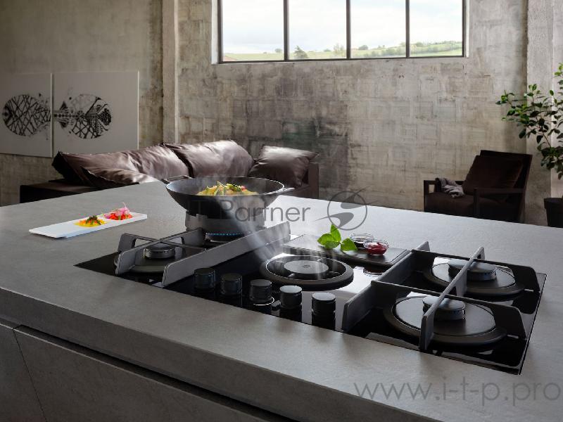 Газовая варочная панель ELICA NIKOLATESLA FLAME GR/A/88-PRF0147742A / газ, с вытяжкой, 1200 м3/ч, серая