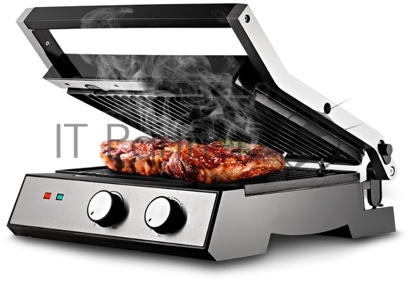 Электрогриль Kitfort КТ-1654 2000Вт серебристый