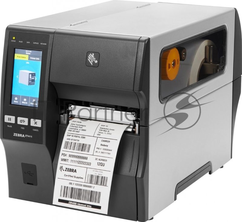 Принтер этикеток коммерческий TT ZT411 TT Printer ZT411 4, 300 dpi, Euro and UK cord, Serial, USB, 10/100 Ethernet, Bluetooth 4.1/MFi, USB Host, EZPL