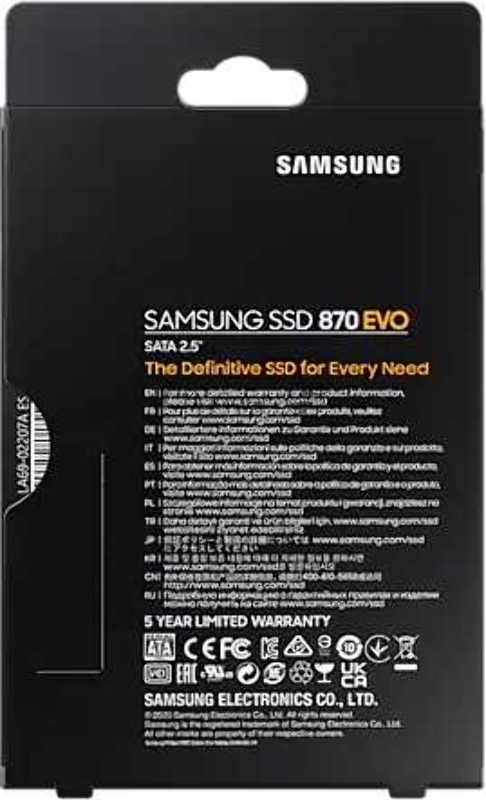 Твердотельный накопитель Samsung SSD 500GB 870 EVO, V-NAND 3-bit MLC, MGX, 2.5 SATA 6Gb/s, R560/W530, IOPs 98000/88000