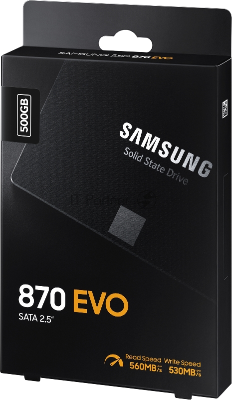 Твердотельный накопитель Samsung SSD 500GB 870 EVO, V-NAND 3-bit MLC, MGX, 2.5 SATA 6Gb/s, R560/W530, IOPs 98000/88000