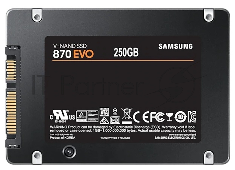 Твердотельный накопитель Samsung SSD 500GB 870 EVO, V-NAND 3-bit MLC, MGX, 2.5 SATA 6Gb/s, R560/W530, IOPs 98000/88000