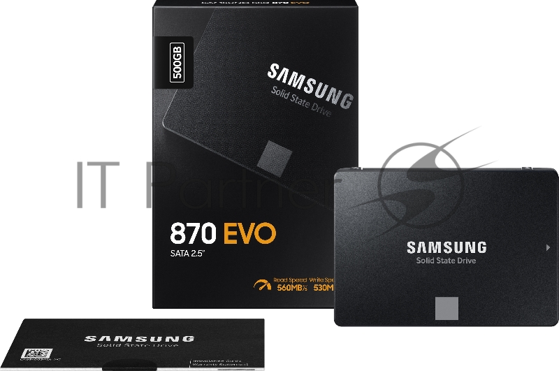 Твердотельный накопитель Samsung SSD 500GB 870 EVO, V-NAND 3-bit MLC, MGX, 2.5 SATA 6Gb/s, R560/W530, IOPs 98000/88000