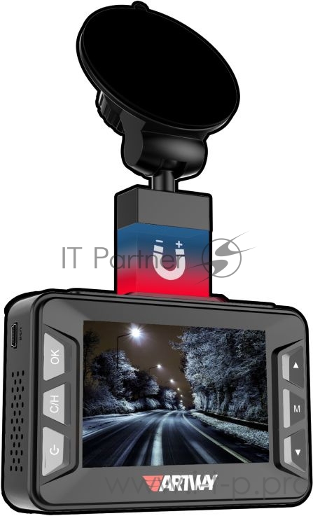 Видеорегистратор с радар-детектором Artway MD-108 GPS черный