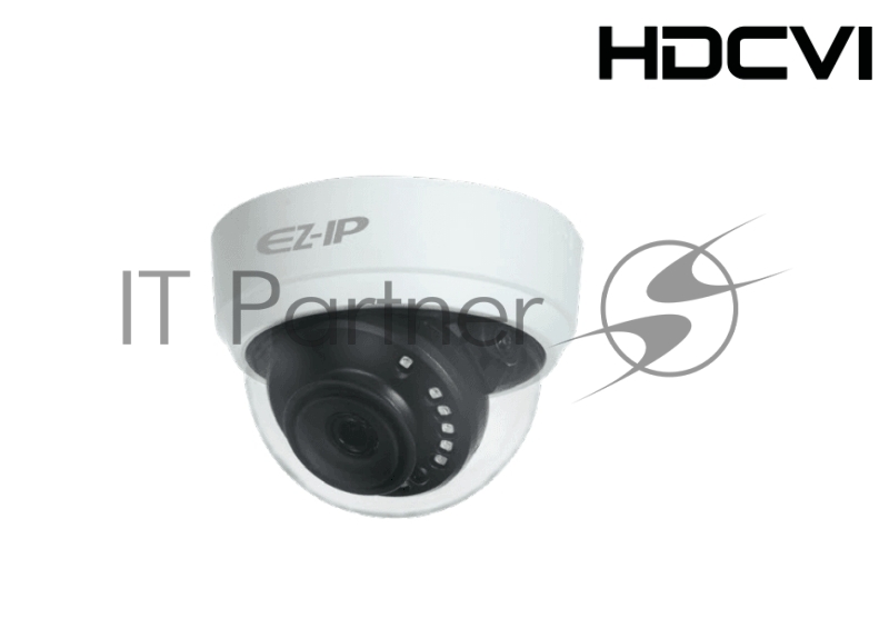 Видеокамера HDCVI EZ-IP EZ-HAC-D1A21P-0280B купольная, 1/2.7 2Мп КМОП ,2.8мм фиксированный объектив, 4в1(CVI/TVI/AHD/CVBS)