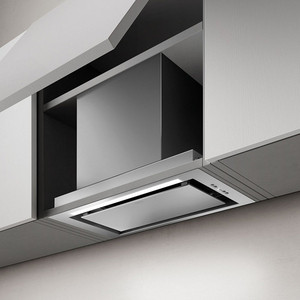 Вытяжка встраиваемая Elica HIDDEN IXGL/A/60-PRF0097676A, 52.3 см, 1200 куб.м., электронное управление, нержавеющая сталь+белое стекло