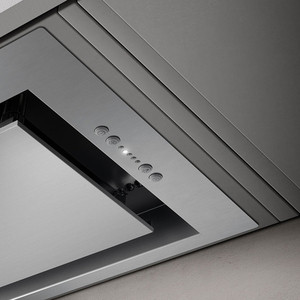 Вытяжка встраиваемая Elica HIDDEN IXGL/A/60-PRF0097676A, 52.3 см, 1200 куб.м., электронное управление, нержавеющая сталь+белое стекло