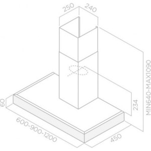 Вытяжка настенная ELICA SPOT PLUS IX/A/60-PRF0097374A, 60x45см, нержавеющая сталь