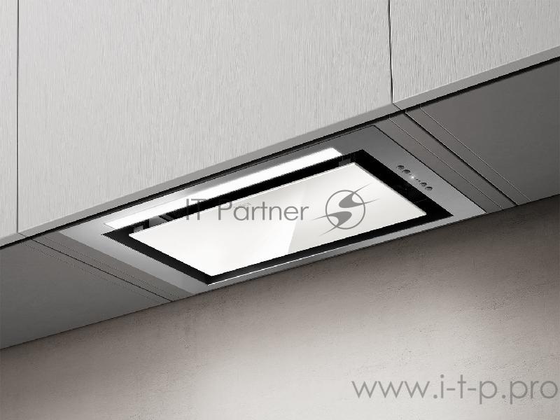 Встраиваемая вытяжка ELICA HIDDEN 2.0 IXGL/A/90-PRF0097708A / Тип встраиваемая, 90 см, 1300 куб.м., электронное управление, нержавеющая сталь+белое стекло