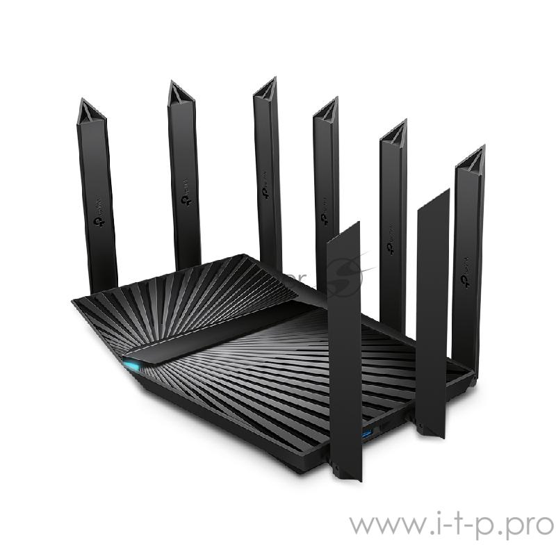 Маршрутизатор AX6600 tri-band wireless Gigabit router, 4804Mbps at 5G band1, 1201Mbps at 5G band2 and 574Mbps at 2.4G, 1*2.5G WAN/LAN port, 1*1G WAN/