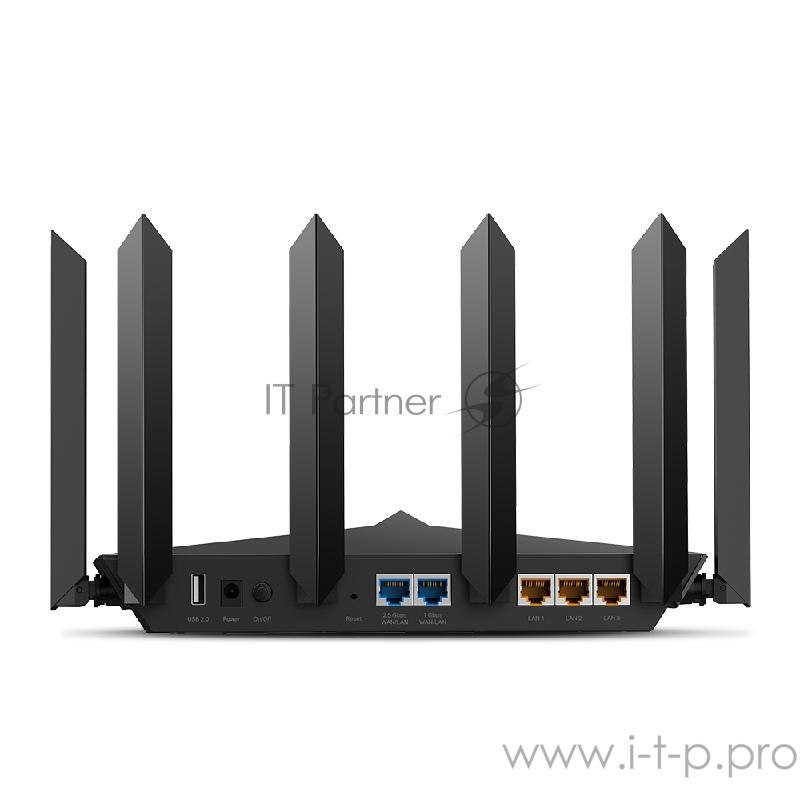 Маршрутизатор AX6600 tri-band wireless Gigabit router, 4804Mbps at 5G band1, 1201Mbps at 5G band2 and 574Mbps at 2.4G, 1*2.5G WAN/LAN port, 1*1G WAN/