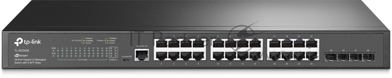 Коммутатор JetStream™ 24-port Gigabit L2/L2+ Managed Switch with 4 SFP slots, support SDN controller, abundant L2/L2+ features, 1U rack mountable, fu