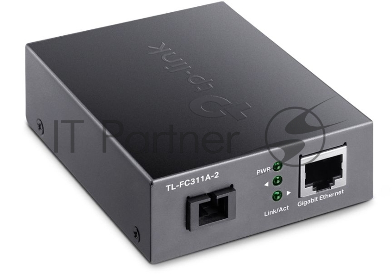 Медиаконвертер Gigabit WDM media converter, 9/125μm Single-mode Fiber, 1 SC Fiber port, 1 100/1000Mbps RJ-45 port, wave length 1550nm/1310nm, transmi