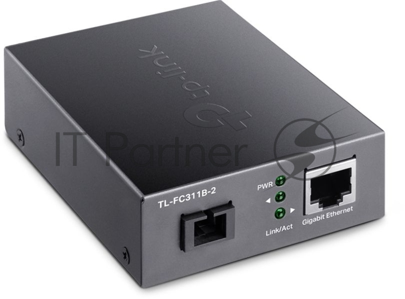 Медиаконвертер Gigabit WDM media converter, 9/125μm Single-mode Fiber, 1 SC Fiber port, 1 100/1000Mbps RJ-45 port, wave length 1310nm/1550nm, transmi