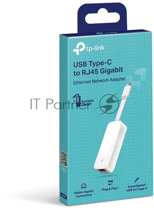 Сетевой адаптер USB 3.0 Type-C to Gigabit Ethernet network adapter, 1 USB 3.0 Type-C port, 1 Gigabit RJ-45 port, support Windows/macOS, plug and play