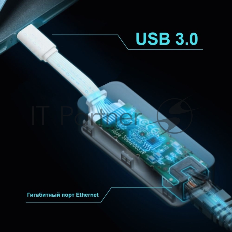 Сетевой адаптер USB 3.0 Type-C to Gigabit Ethernet network adapter, 1 USB 3.0 Type-C port, 1 Gigabit RJ-45 port, support Windows/macOS, plug and play