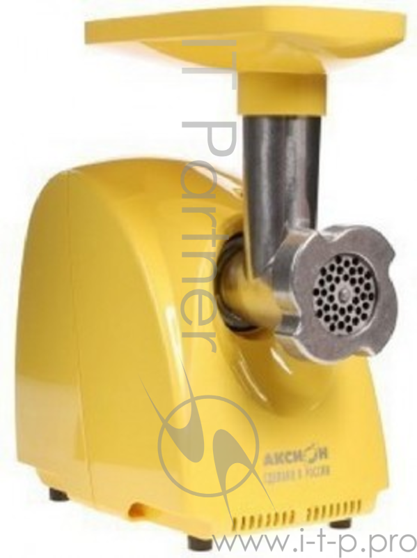 Мясорубка Аксион М 32.01 желтый корпус, 1500 Вт, произ. 100 кг/час, отсек для хранения принадлежностей