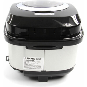 Мультиварка LUMME LU-1452 черный жемчуг 860 W, сталь, утолщенная чаша 5 л, антипригарное покрытие, стеклянная крышка, 31 программа (11 автоматических, 20 ручных), Мультиповар, ШЕФ-повар (изменение программ) LED-дисплей с временем и темп