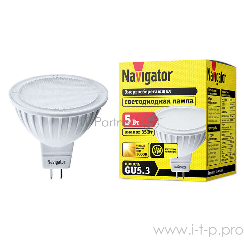 Navigator Лампы светодиодные Navigator 94263 Светодиодная лампа NLL-MR16-5-230-3K-GU5.3
